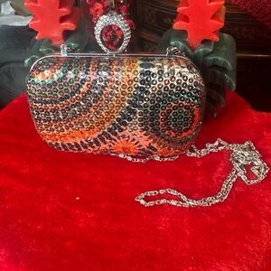 Multicolor Rhinestone Clutch Bag